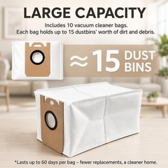 10-Pack 3L Dust Bags Compatible with iHome AutoVac Nova S1 Pro Robot Set A