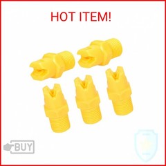 uxcell Flat Fan Spray Tip, 1/8BSPT Male Thread PP Nozzle, 5 Pcs (65 Degree, 1.8m