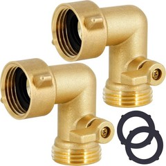 Lifynste Garden Hose Elbow Connector, 90 Degree Brass 2 Pack,