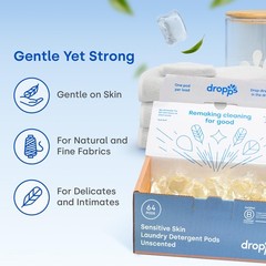 Dropps Sensitive Skin Laundry Detergent Pods Unscented 160 Ct – Hypoallergenic