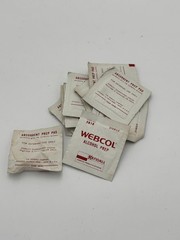 Vintage Lot of 13 Expired Sterile Alcohol Prep Wipes WEBCOL/Kendall 1977 USA