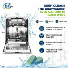 Washing Machine & Dishwasher Cleaner 48 Count (Pack of 1), White and blue