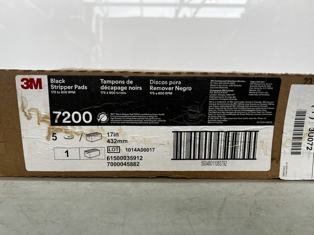 3M Black Stripper Pad 7200 17” 4 Pack