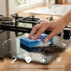 Metflavor Kitchen Sponges 12 Count Non-Scratch Scrub Sponge Dual Sided Cleaning