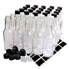 HINGWAH 30 Pack Hot Sauce Bottles, 5oz Clear Woozy Bottles 30 Pack,