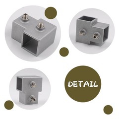 8 PCS 1”/25 mm Square Tube Connector, 3-Way T- Shaped Pipe Fitting Silver