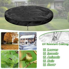 55 Gallon Drum Lid Cover – Water Storage Barrel with 25.5 Inches, Black