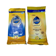 NEW 2X Pledge Expert Care Lemon/Orange Furniture Polish Wipes 24ct/25PKS