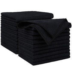 AIDEA Microfiber Cleaning Cloth Black 20PK, Towels for