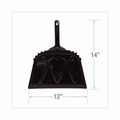 Boardwalk 4212 12 x 14 Steel Dust Pan with 5 in. Handle – Black (12/Carton) New