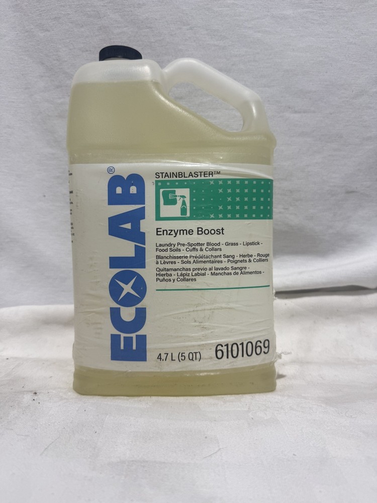 Ecolab StainBlaster Enzyme Boost Laundry Pre-Spotter 5 Quart Refill 6101069 New