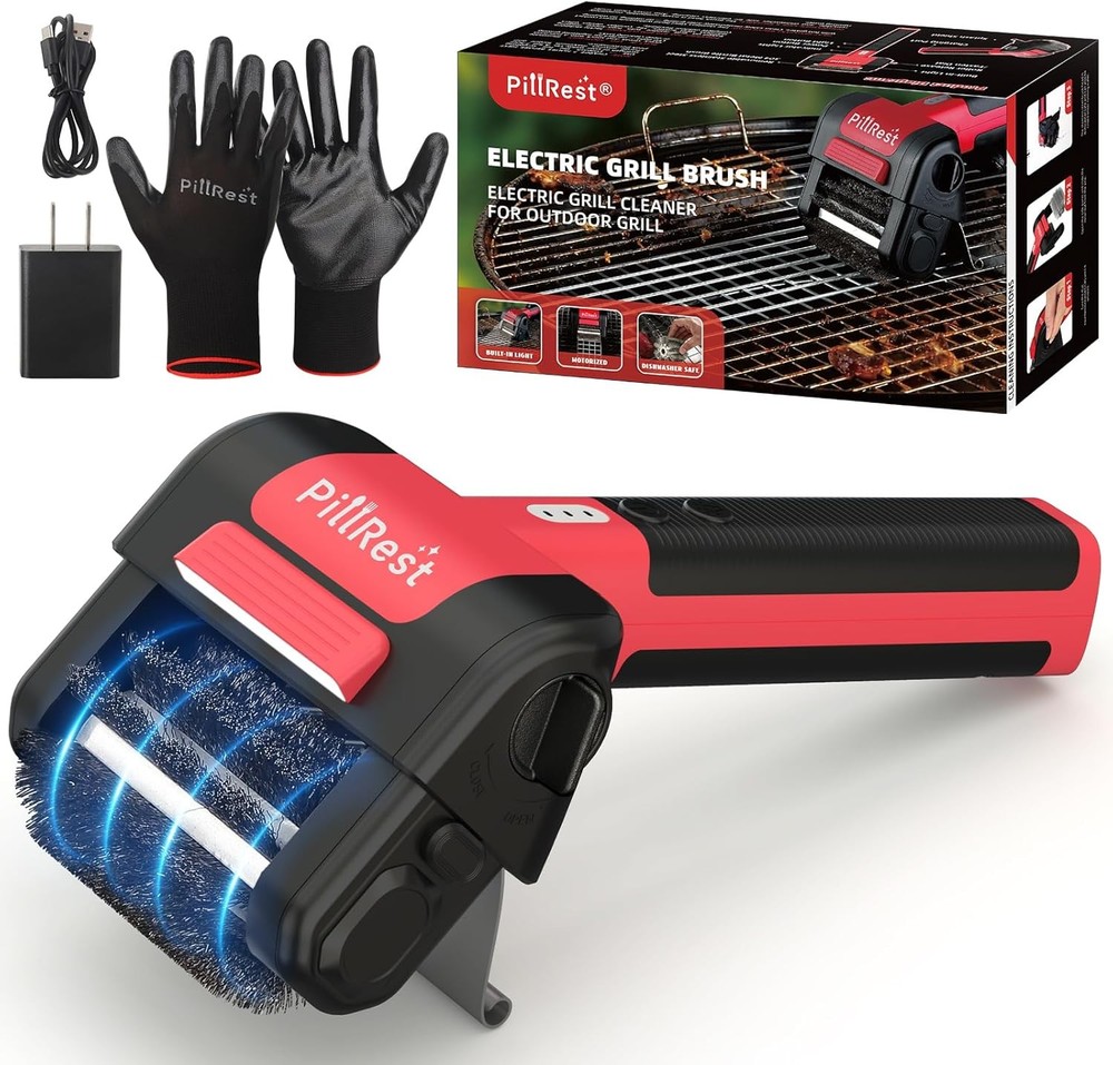 Electric Grill Brush, Cordless Rechargeable Grill Cleaner with LED Light – 950
