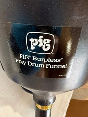 PIG Drum Funnel Burpless Poly for 30 and 55 gal Plastic or Steel Drum 2″ NPT….