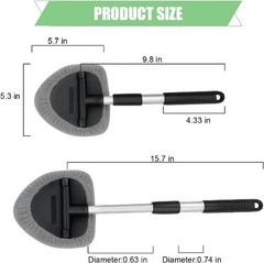 Car Windshield Cleaning Tool, Vehicle Window Cleaner with 3 R Size: Triangular