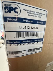 12 Pack SPC Brady Oil412 Aborbent Sock Oil Only 12 Gal, 3” X 4’ FT, White