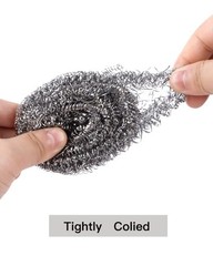 12Pcs Steel Wool Scrubber Pads for Cleaning Dishes, Pans, 20G, Silver