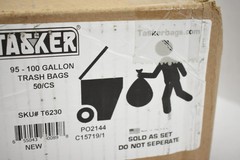 Tasker 95-100 Gallon Trash Bags 50 Count Heavy Duty Black Garbage Can Liners USA
