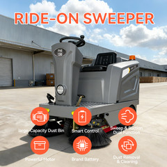 Ride-on Floor Sweeper Machine 50.4″ 26.5 Gallon Dustbin 92600 Sqft/h Efficiency