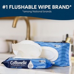 Cottonelle Fresh Care Flushable Wet Wipes Adult Wipes 2 Refill Packs 336 Total