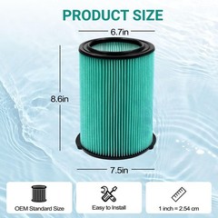 2 Pack Replacement 5-Layer VF6000 Filter for Rigid Shop Vac Filters