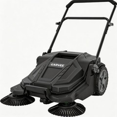 Walk-Behind Hand Push Floor Sweeper, 25.6 Inch Wide with 5 Gallon Waste Bin