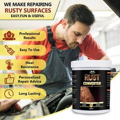 2-in-1 Rust Converter & Metal Primer 35 Floz Black Rust Inhibitor Paint for