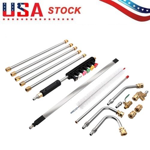 24″ Radiator Cleaning Wand With 25° Fan Nozzles +Pressure Washer Extension Wand