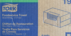 40 Tork Foodservice Towels- Blue/White 1/4 Fold 1-Ply- 192181A