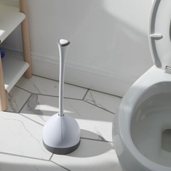 Clorox Toilet Plunger with Hideaway Holder Caddy 1-Pack, White/Grey