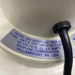 Shop-Vac Wet-Dry Vacuum Model 600A Made in U.S.A Blue White W Hoses& Attachment