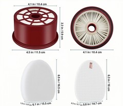 Felt & Hepa Filter XHF400 XFF400 Compatible for Shark NV400 NV402 Rotator XFF400