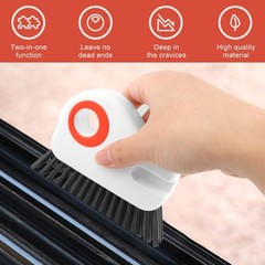 2 Pcs Groove Cleaning Brushes 2 in 1 Window Track Tools Gray Orange