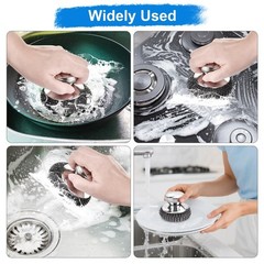 7PCS Steel Wool Scrubber Pads, Stainless Set with 1PCS Silver