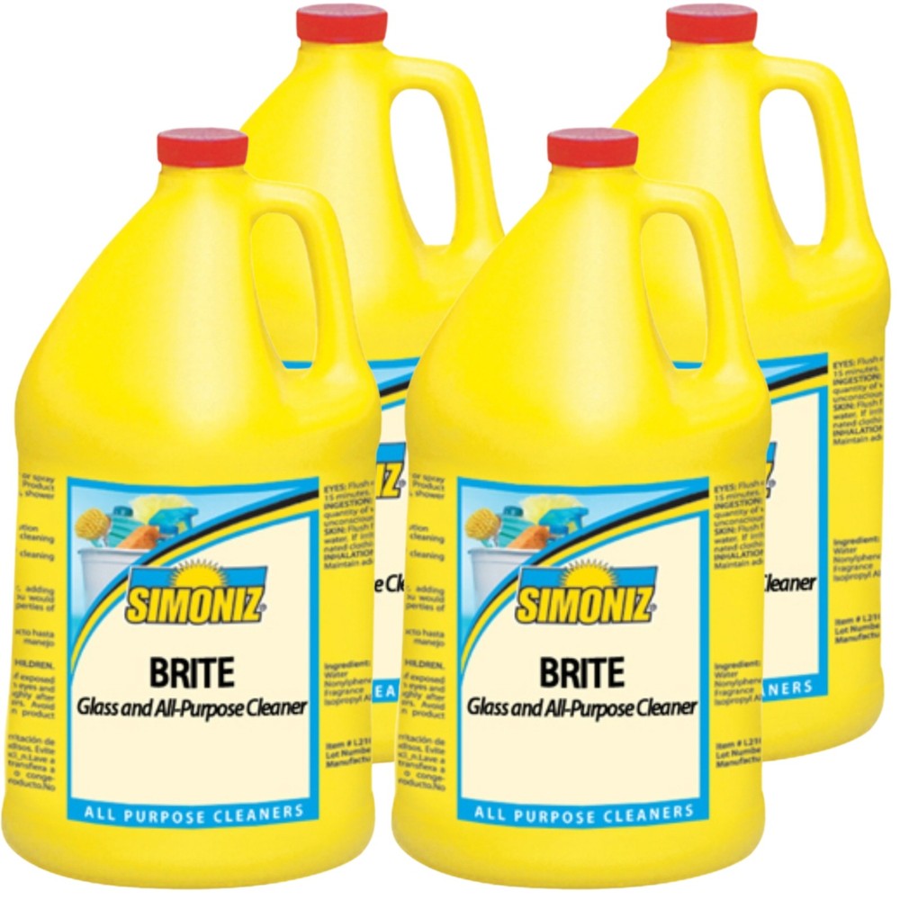 Case of 4 Gallons Simoniz Brite Glass & All-Purpose Cleaner