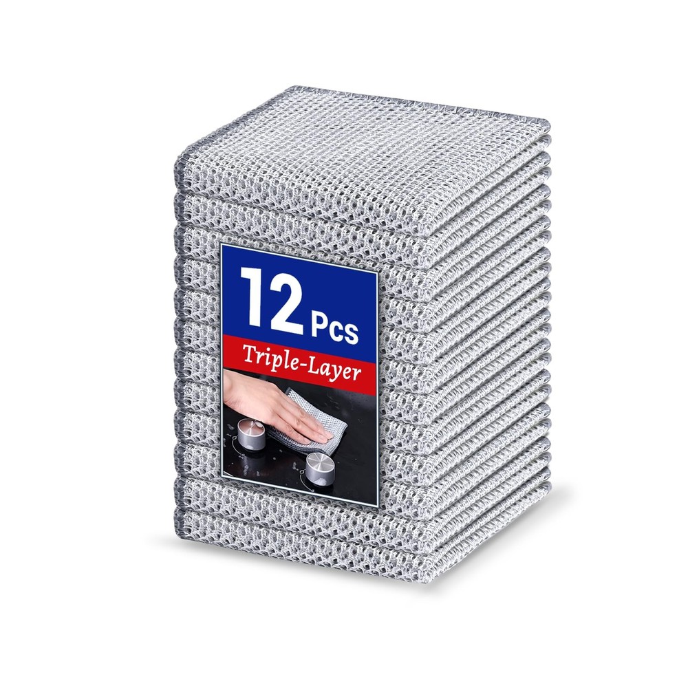 Wangjinpeng 12 PCS 3-Layer 7.87×7.87-12pcs, 12pcs Triple Layer Silver