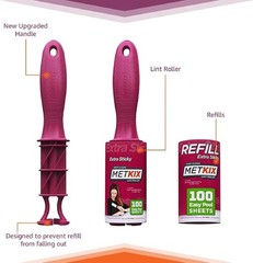 Metkix Refill for Lint Rollers 8 8 Refills (Total 800 Sheets), Pink
