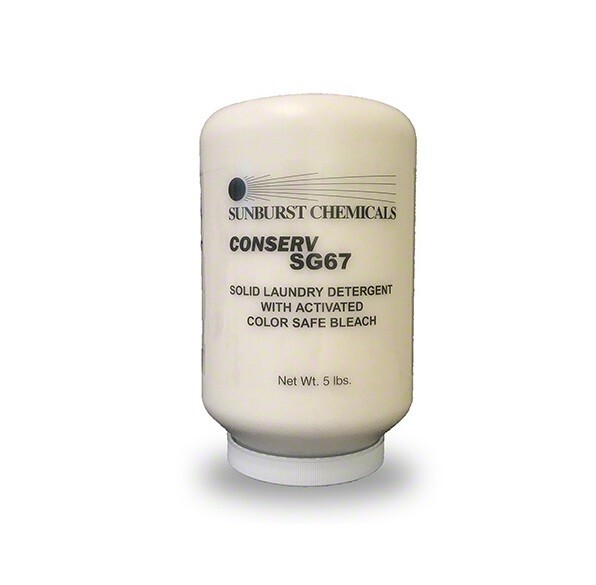 Sunburst Conserv SG67 Laundry Detergent w/Color Safe Bleach – 5 lbs, 2/CASE
