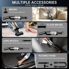 dormzie Handheld Vacuum Cordless, 16000Pa Powerful Suction, Lightweight Black