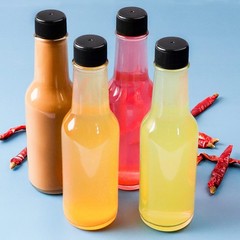 HINGWAH 30 Pack Hot Sauce Bottles, 5oz Clear Woozy Bottles 30 Pack,