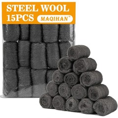 15-PCS STEEL WOOL PADS #0000 Extra Fine Polishing Chrome Glass Wood Fabric Metal