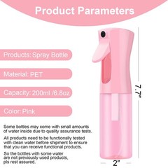 LERPOLOR Empty Spray bottles, Continuous Bottle for 6.8 Ounces, Pink