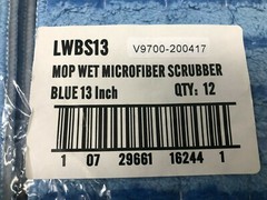 Impact Products LWBS13 Mop Wet Flat Microfiber Scrubber Pads Blue 13″ L Qty-12