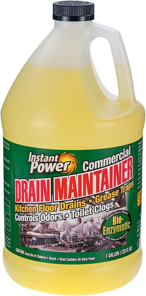 Instant Power Commercial Drain Maintainer – Liquid Enzyme Clog 1 Gallon