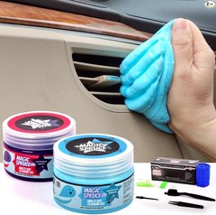 Car Cleaning Gel with 4 Anti-Static Brushes, 2 Pack Auto Vent and Interior Dust