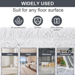 24″ Commercial Dust Mop for Floor Cleaning,Heavy dust mop+2 pad, Gray