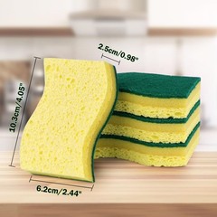 AIDEA Heavy-Duty Scrub Sponges, 6Count, Sponges for Non-Coated Light-green