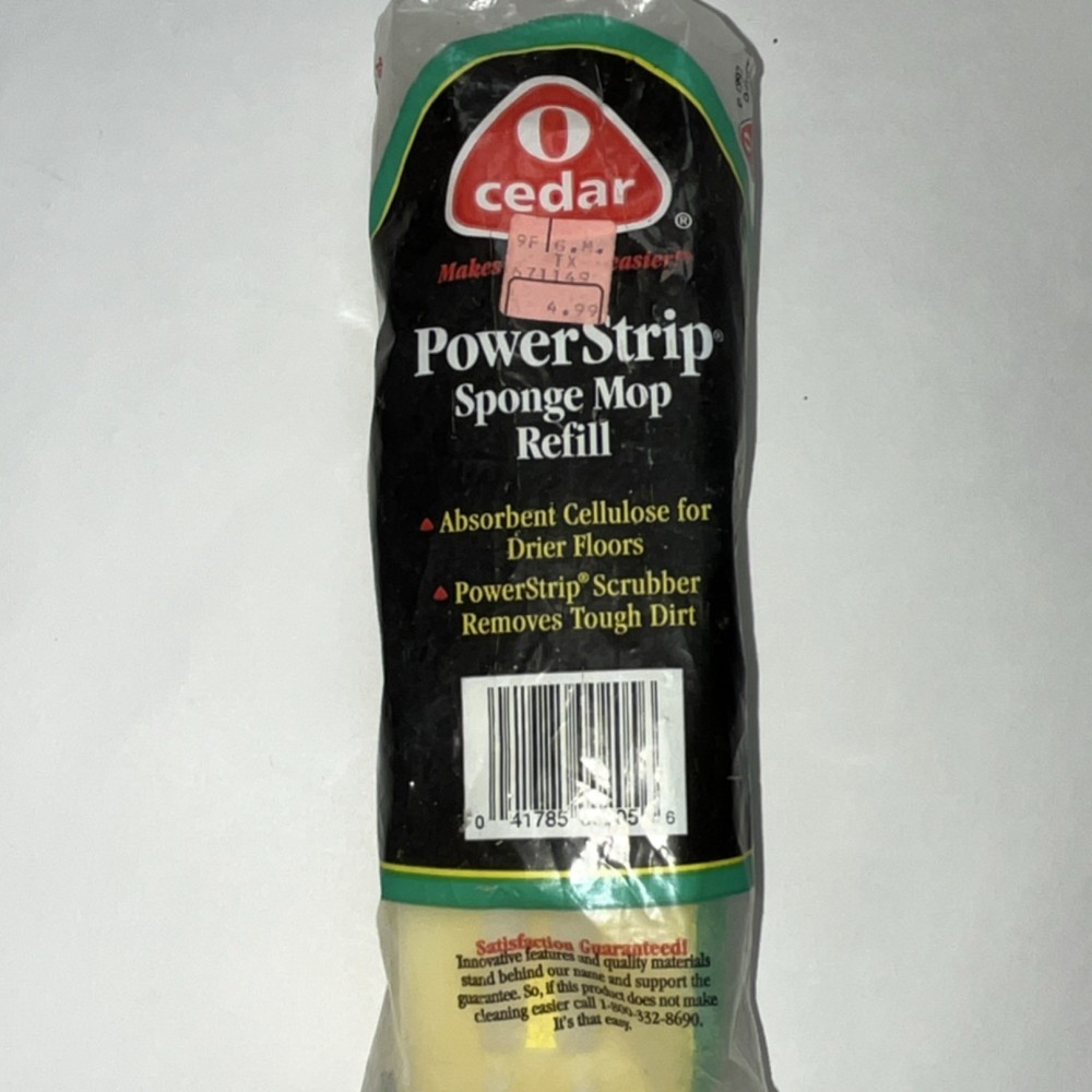 New O-Cedar PowerStrip Absorbent Cellulose Sponge Mop Refill fits #640 #201 #218