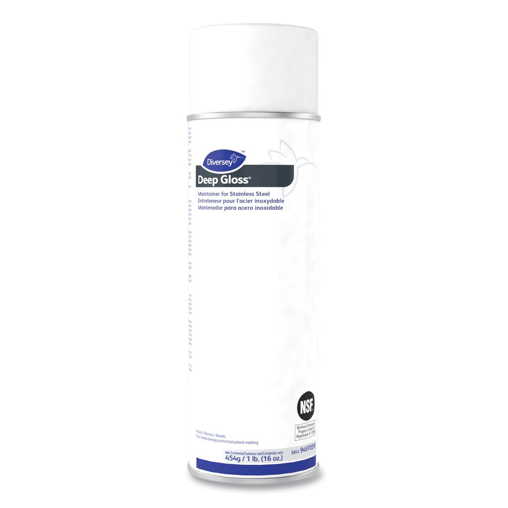 Diversey Deep Gloss Stainless Steel Maintainer, 16oz Aerosol, 12/Carton