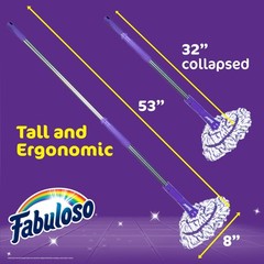 Fabuloso Twist Mop, Self Wringing Floor Mop with Non Scratch Scrubber and Rem…