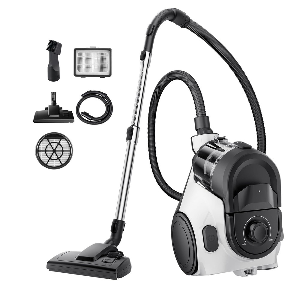 Eureka Bagless Canister Vacuum Cleaner, 1100W High Power Cleaner White